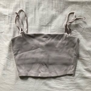 Buffbunny Material Girl Ribbed Tank, Off White, Size S